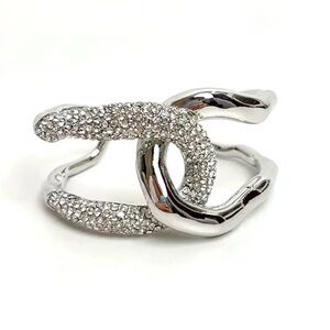Solanales Silver Crystal Interlocked Cuff Bracelet Alexis Bittar STYLE JA08